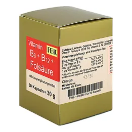 Kapsle s vitamínem B6 + B12 + kyselinou listovou, 60 kusů