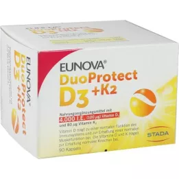 Eunova Duoprotect D3 + K2 4000 tj. Tobolky, 90 ks