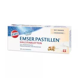 EMSER Pastilky pastilky do krku se zázvorem bez cukru, 30 ks