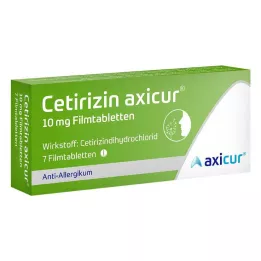 CETIRIZIN axicur 10 mg potahované tablety, 7 ks
