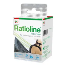Sportovní páska Ratioline 5 cmx5 m černá, 1 kus
