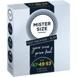 MISTER Zkušební balíček velikosti 47-49-53 kondomů, 3 ks