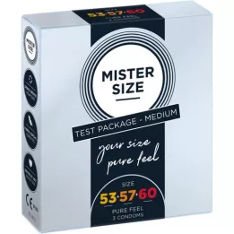 MISTER Zkušební balíček velikosti 53-57-60 kondomů, 3 ks