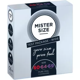 MISTER Zkušební balíček velikosti 60-64-69 kondomů, 3 ks