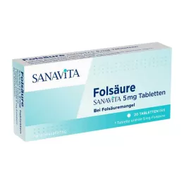 FOLSÄURE SANAVITA 5 mg tablety, 20 ks