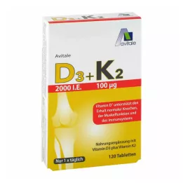 Vitamin D3+K2 2000 IU, 120 ks