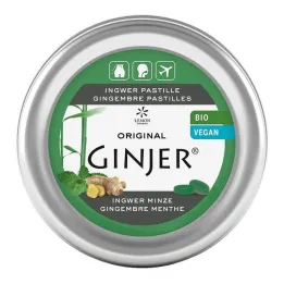 Ginger Ginjer Pastilles Bio Mint, 40 g