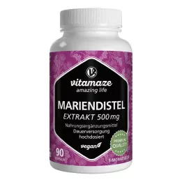 MARIENDISTEL 500 mg extraktu s vysokou dávkou veganských kapslí, 90 ks