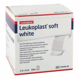 LEUKOPLAST měkké bílé injektážní náplasti, 19x40 mm, 500 ks