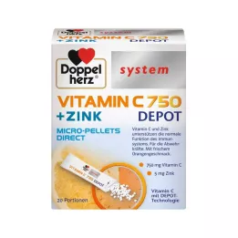 DOPPELHERZ Vitamin C 750 Depot systém Pelety, 20 ks