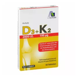 Vitamin D3+K2 2000 IU, 60 ks