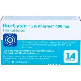 IBU-LYSIN 1A Pharma 400 mg potahované tablety, 20 ks
