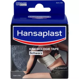 HANSAPLAST Sportovní kineziologický pásek 5 cmx5 m černý, 1 kus