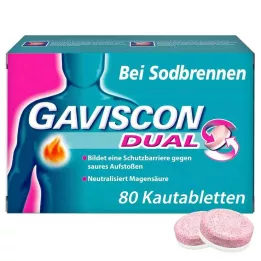 GAVISCON Duální 250 mg/106,5 mg/187,5 mg žvýkací tablety, 80 ks