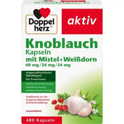 DOPPELHERZ Česnekové kapsle se jmelím a hlohem 60/24/54 mg, 480 ks