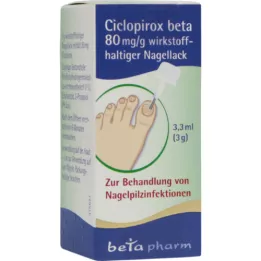 CICLOPIROX Beta 80 mg/g Aktivní složka. Lak na nehty, 3,3 ml