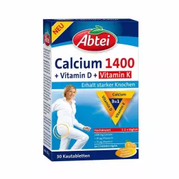 ABTEI Žvýkací tablety Calcium 1400+Vitamin D3+K, 30 ks