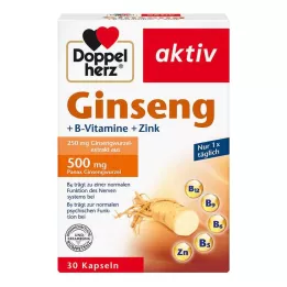 DOPPELHERZ Ginseng 250+B-Vitamin+zinkové tobolky, 30 ks