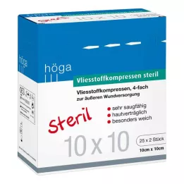 VLIESSTOFF-KOMPRESSEN sterilní 10x10 cm čtyřnásobný, 25X2 ks