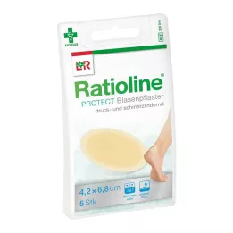 RATIOLINE ochranná náplast na puchýře 4,2x6,8 cm, 5 ks