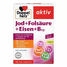 DOPPELHERZ Tablety jód+kyselina listová+železo+B12, 45 ks