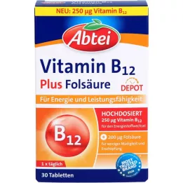 Abtei Vitamin B12 plus tablety kyseliny listové, 30 ks