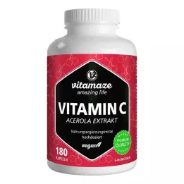 VITAMIN C 160 mg Acerola extract čisté veganské kapsle, 180 ks