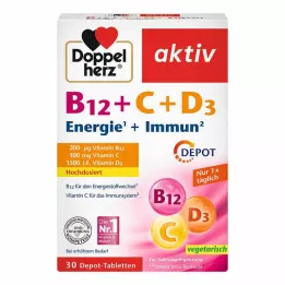 DOPPELHERZ B12+C+D3 Depot aktivní tablety, 30 ks