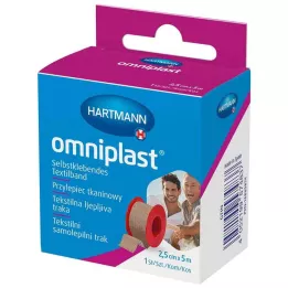 OMNIPLAST Fixační náplast textilní nit 2,5 cm x 5 m OTC, 1 ks