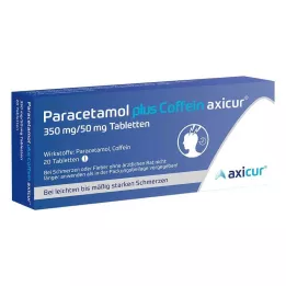PARACETAMOL plus Kofein axicur 350 mg/50 mg Tabl., 20 ks