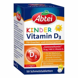 Abbey dětské rozpouštěcí tablety vitamínu D3, 50 ks