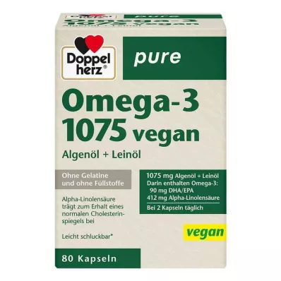 DOPPELHERZ Omega-3 1075 veganské čisté kapsle, 80 ks DOPPELHERZ Omega-3 1075 veganské čisté kapsle, 80 ks