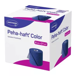 PEHA-HAFT Barevná fixační páska bez latexu 8 cm x 21 m modrá, 1 kus