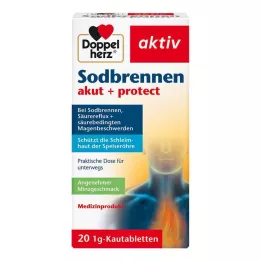 DOPPELHERZ Žvýkací tablety akutní+protektivní pálení žáhy, 20 ks