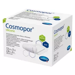 COSMOPOR silikonové krytí na rány 5x7,2 cm, 25 ks