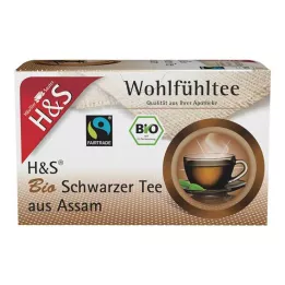 H&amp;S organický černý čaj z filtračních sáčků Assam, 20X1,80 g