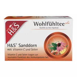 H&amp;S Rakytník s vitamínem C a selenovými filtračními sáčky, 20X2,5 g