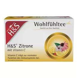 H&amp;S Citron s filtračními sáčky s vitamínem C, 20X2,5 g