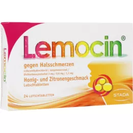 LEMOCIN proti bolesti v krku med a citron Lut., 24 ks