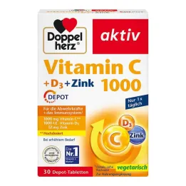 Doppelherz Vitamin C 1000 + D3 + tablety Zinc Depot, 30 ks