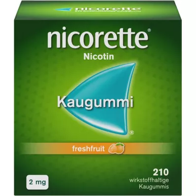 NICORETTE 2 mg čerstvé ovocné žvýkací guma, 210 ks