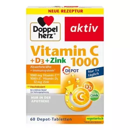 DOPPELHERZ Tablety Vitamin C 1000+D3+Zinc Depot, 60 ks
