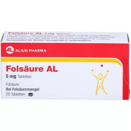 FOLSÄURE AL 5 mg tablet, 20 ks