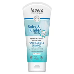 LAVERA Baby &amp; Dětské mycí mléko citlivé &amp; Šampon, 200 ml