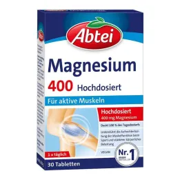 Abbey Magnesium 400 tablet s vysokou dávkou, 30 ks