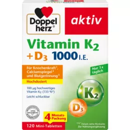 DOPPELHERZ Vitamin K2+D3 1000, tj. Tablety, 120 ks