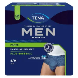 TENA® MEN ACTIVE FIT Plus Kalhoty modré S/M pro inkontinenci, 12 kusů
