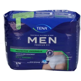 TENA MEN Inkontinenční kalhotky Premium Fit Maxi S/M, 12 ks