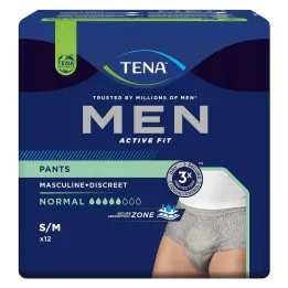 TENA® MEN ACTIVE FIT Kalhoty Normální šedé S/M pro inkontinenci, 12 kusů