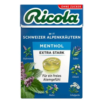 Ricola bez cukru box mentolové extra silné sladkosti, 50 g Ricola bez cukru box mentolové extra silné sladkosti, 50 g